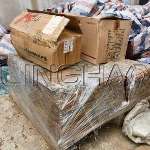 Solar lamps and industrial tooling prepared for container loading